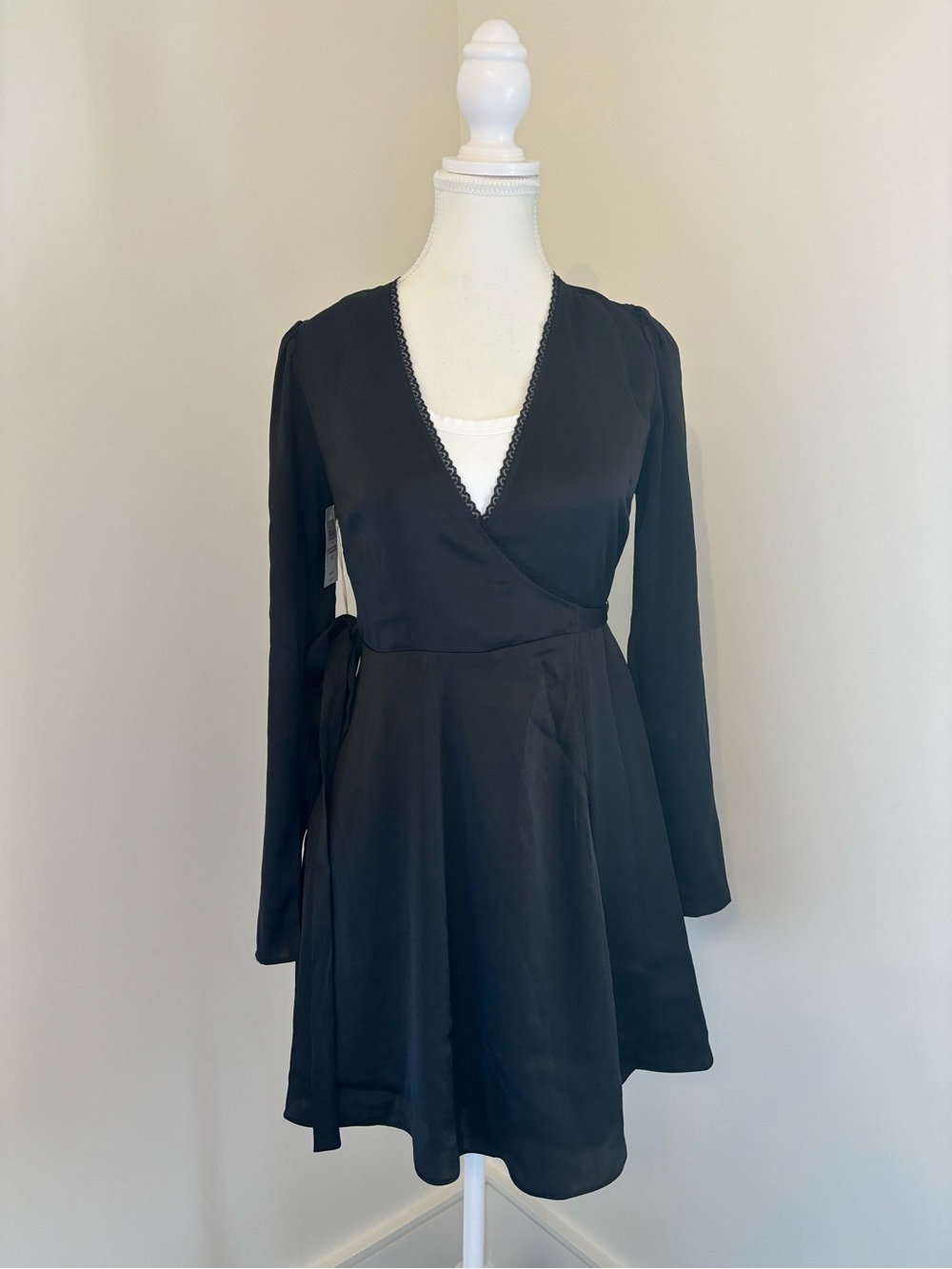 Black Long-Sleeve Wrap Dress - Aritzia: